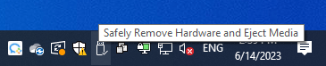 Sikker fjernelse af hardware og skub medier ud