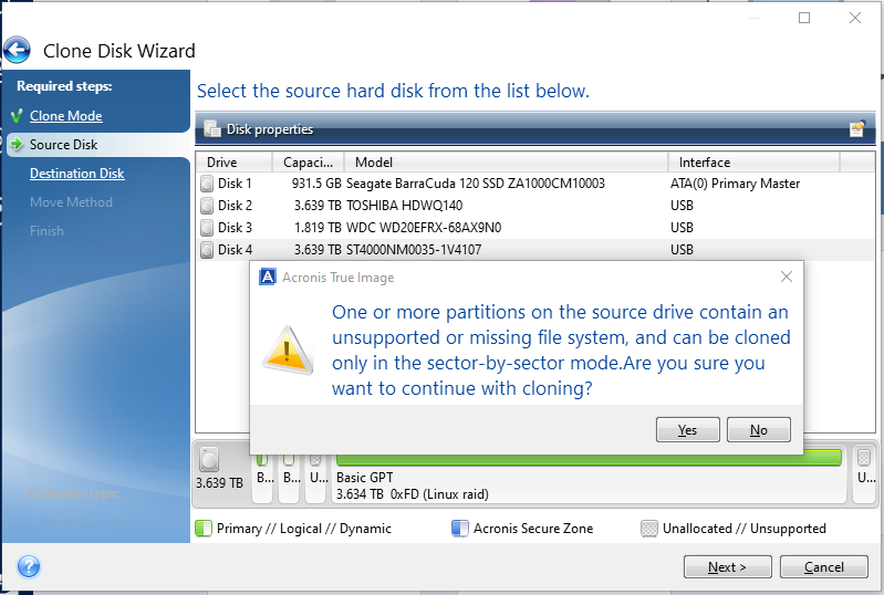   Seagate DiscWizard не клонирует