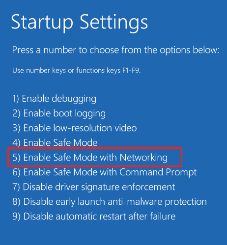   เปิดใช้งาน Safe Mode ด้วยระบบเครือข่าย