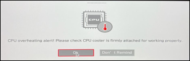 CPU overophedningsadvarsel