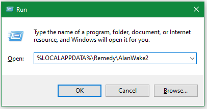 zoek de map AlanWake2 met Run