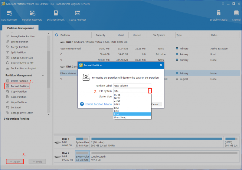   formattare un'unità utilizzando Partition Magic