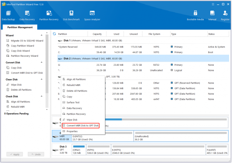   konvertere MBR-disk til GPT-disk