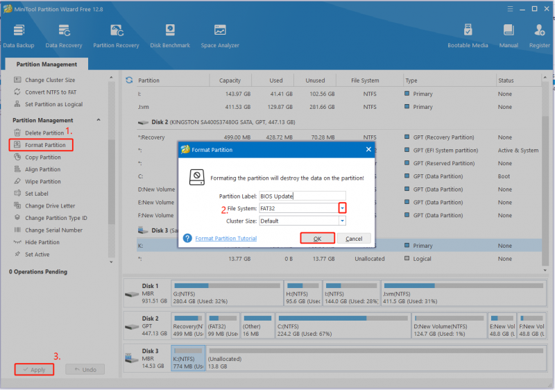   formattare l'USB in FAT32 utilizzando Partition Magic