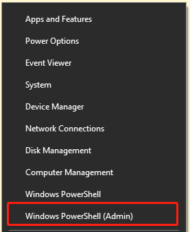 selecteer Windows PowerShell (beheerder)