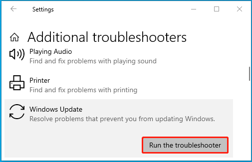 стартирайте инструмента за отстраняване на неизправности в Windows Update