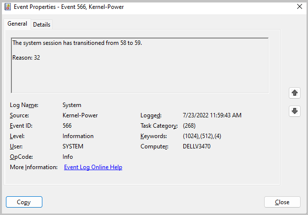   fout 566 Kernel Power-fout