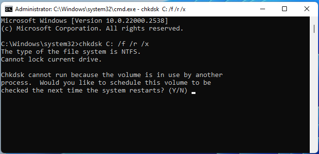   стартирайте CKDSK в Win11