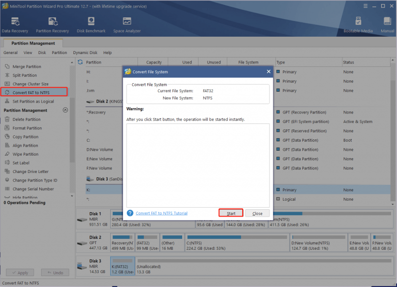 конвертировать NTFS в FAT32 с помощью этого сайта