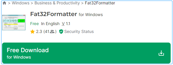   scarica Fat32Formatter