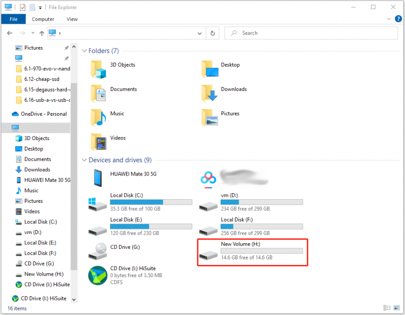 controleer de opslag van de flashdrive in Verkenner