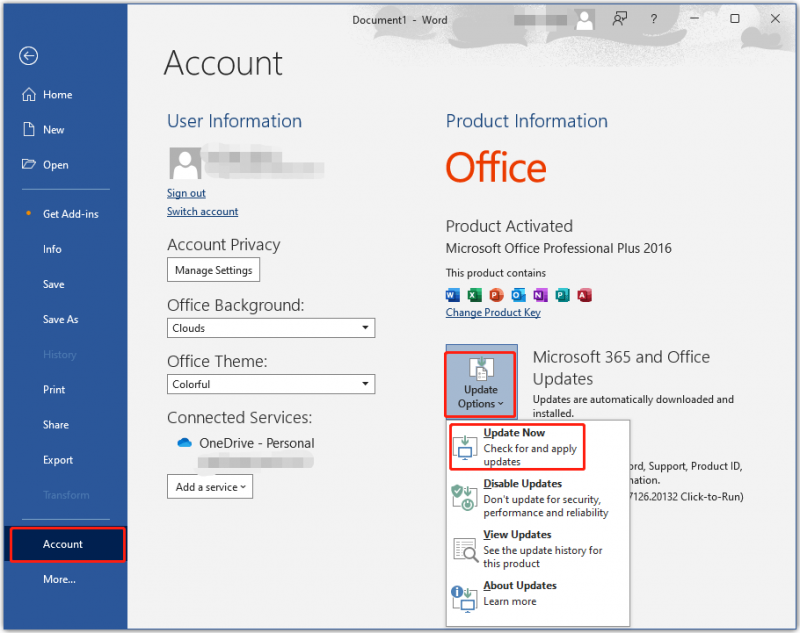 update MS Word naar de nieuwste versie