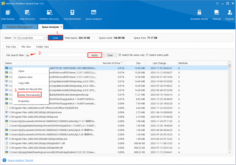   eliminare i file zip utilizzando questo sito