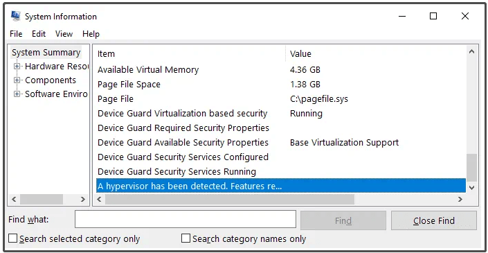   controlla HyperV
