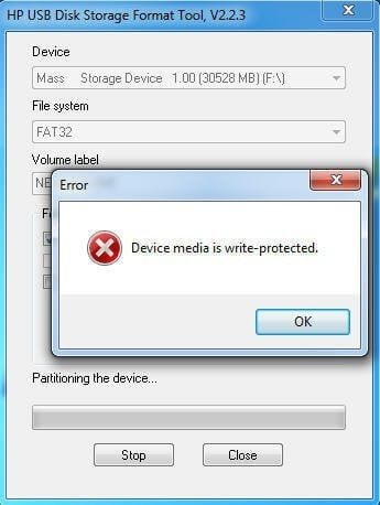   HP USB Format Tool kan het apparaat niet formatteren