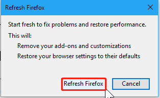   fare clic su Aggiorna Firefox
