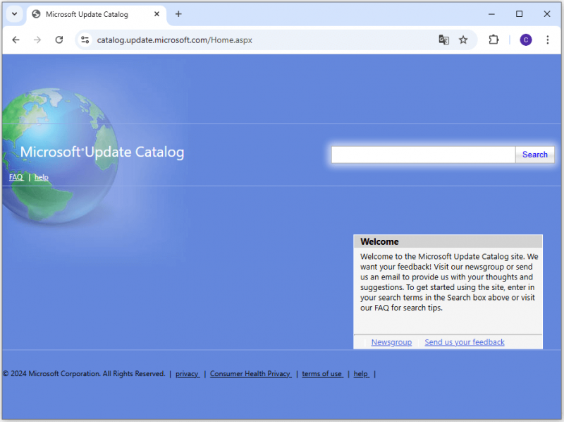 Microsoft Update Catalog-website