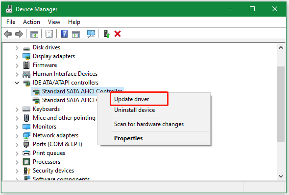 aggiornare il driver SATA
