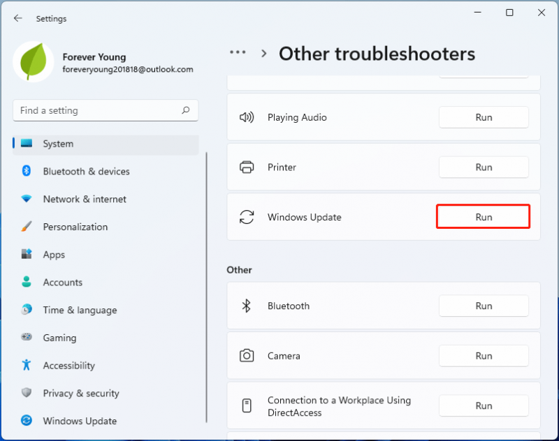   eseguire lo strumento di risoluzione dei problemi di Windows Update