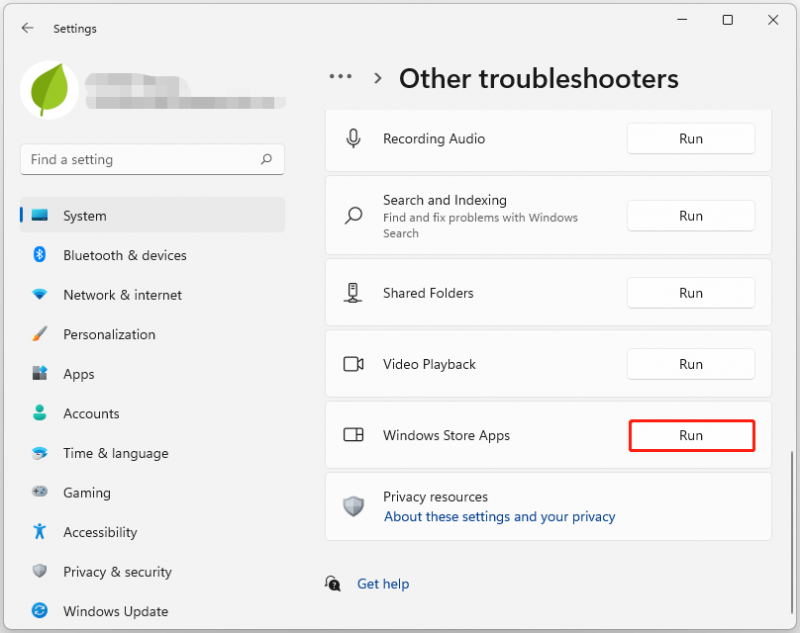 Windows Mağazası Uygulama Sorun Gidericisini çalıştırın
