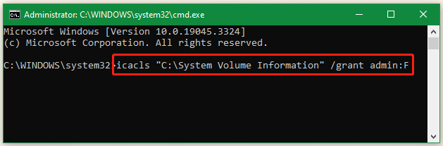 få adgang til System Volume Information via CMD