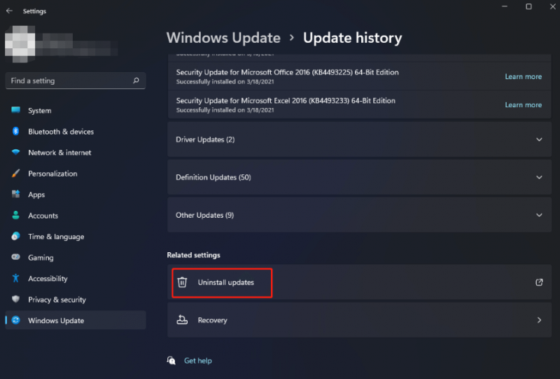   afinstallere Windows-opdateringer