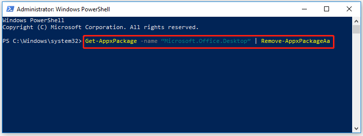 kør kommando i Windows PowerShell