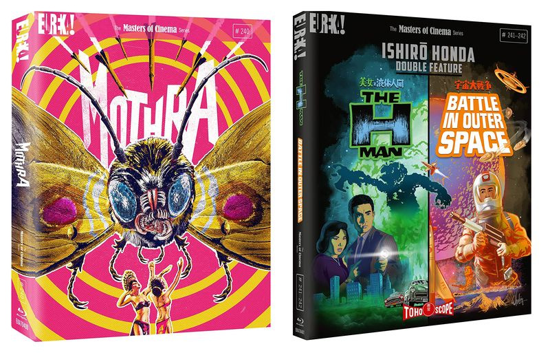 De Blu-ray-covers voor Mothra en Ishiro Honda Collection