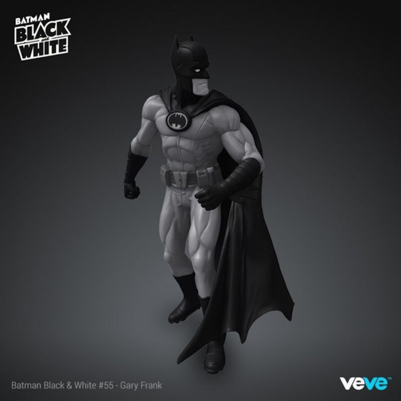 digital Batman Black and White NFT-statue