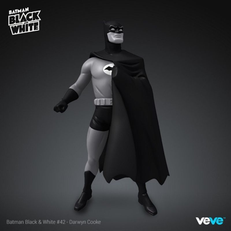 digital Batman Black and White NFT-statue