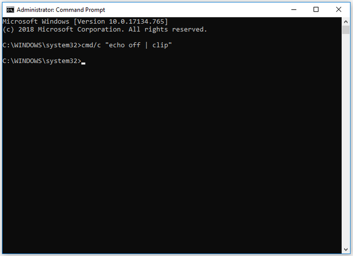 πληκτρολογήστε cmd / c 
