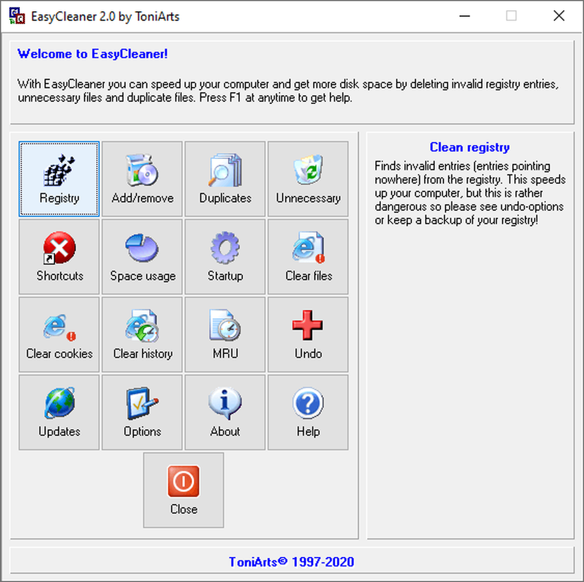 Основен интерфейс на EasyCleaner
