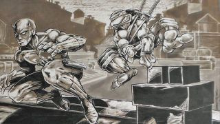 Daredevil en Leonardo in opdracht van Kevin Eastman