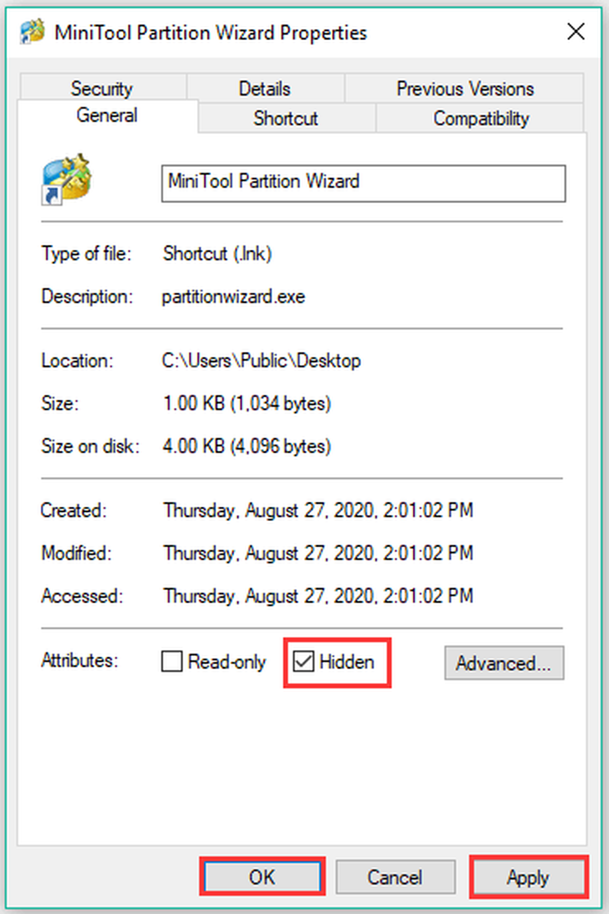 piilota yksittäinen kuvake Windows 10: ssä