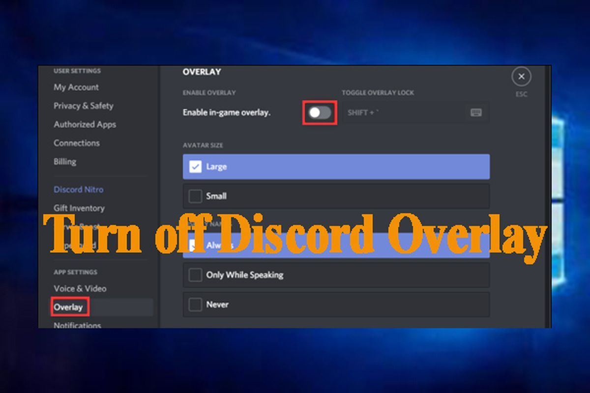 hvordan du deaktiverer Discord-overlegg