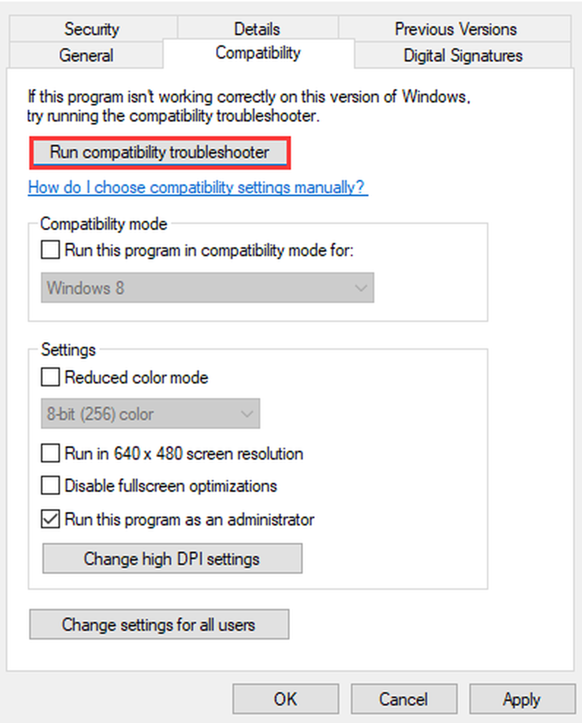 Esegui la risoluzione dei problemi di compatibilità
