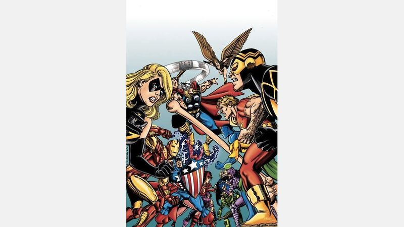 immagine dei Vendicatori che combattono contro lo Squadrone Supremo