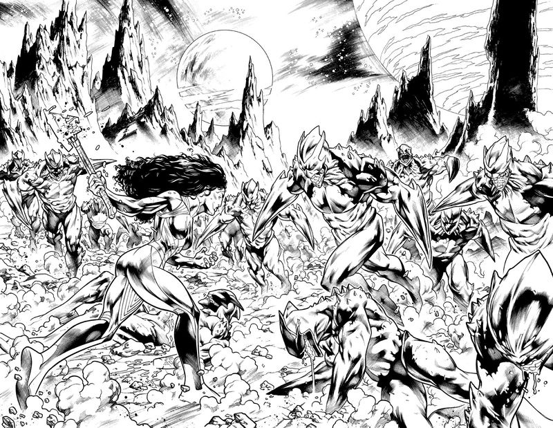 Wonder Woman: Evolution #1 sivut 2 ja 3 prosessi