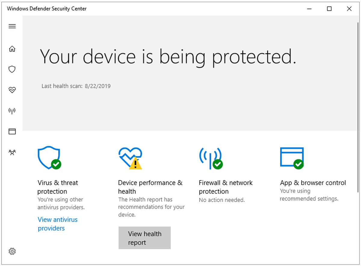 Windows Defender Security Center