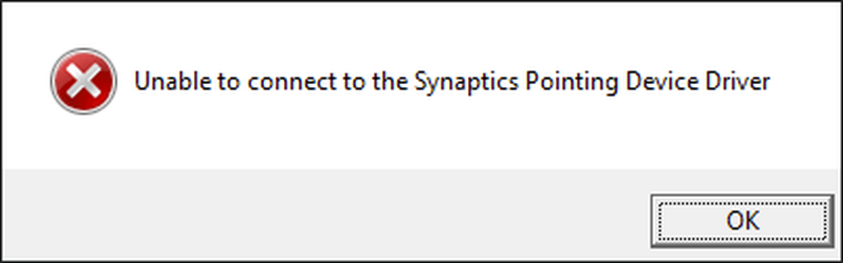 Не може да се свърже с драйвера на Synaptics Pointing Device