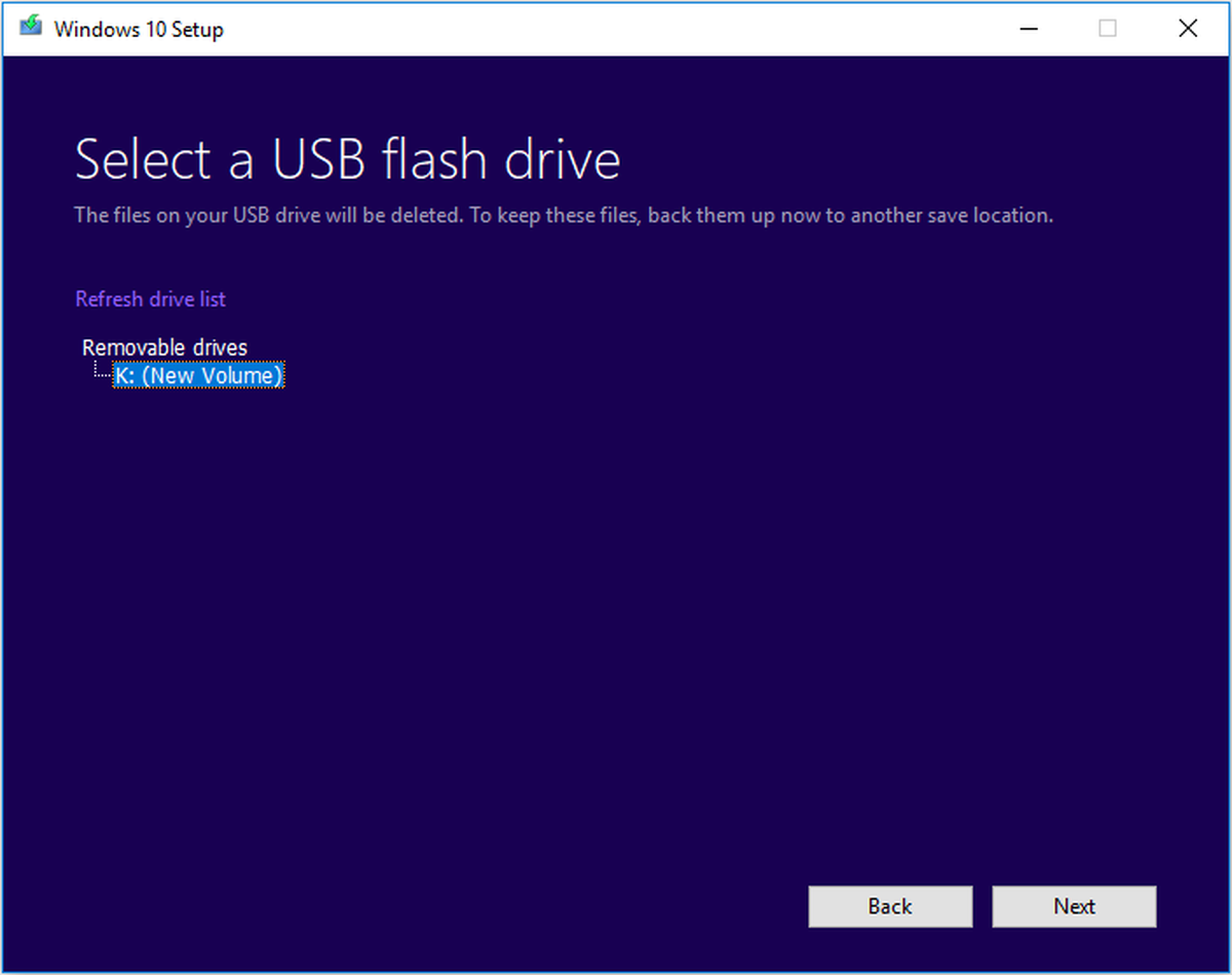 velg USB-stasjon som media