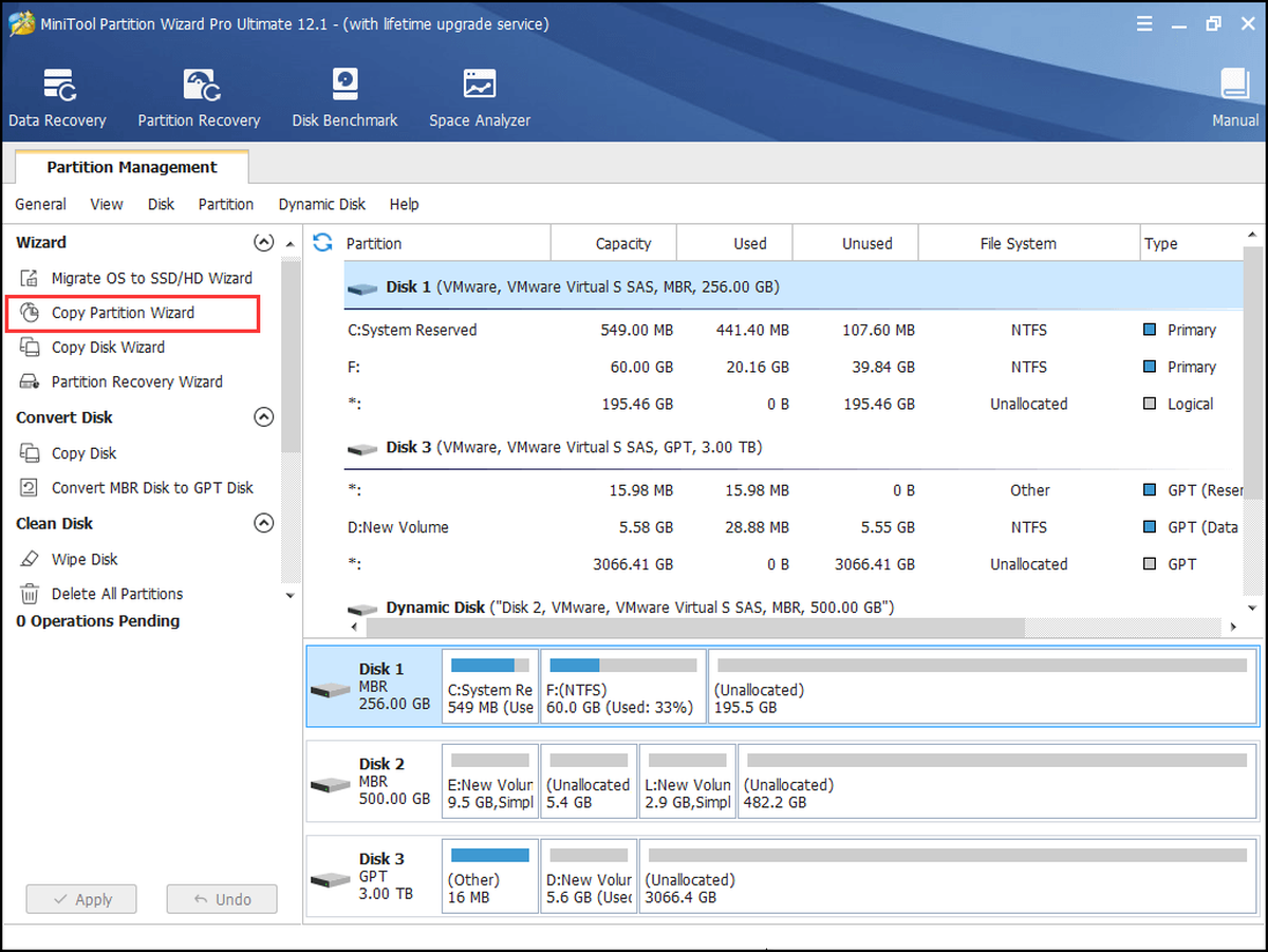ไปที่ Copy Disk Wizard