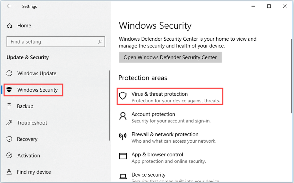 сканиране с Windows Defender