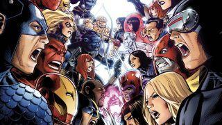 billede af Avengers, der kæmper mod X-Men