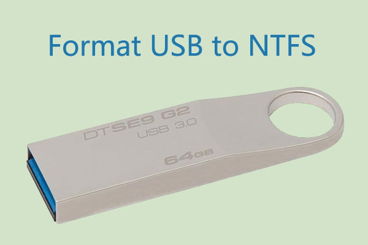 форматирайте usb в миниатюра на ntfs