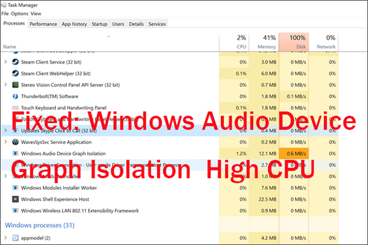 Изолация на графика на аудиоустройството на Windows