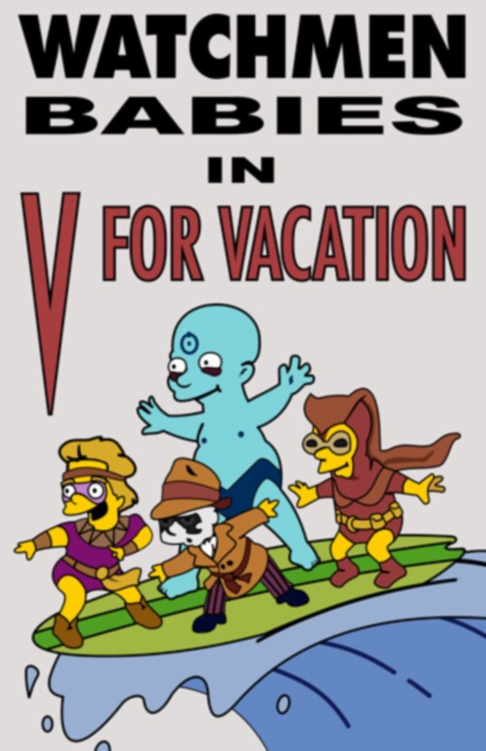 immagine della copertina di Watchmen Babies in V: for Vacation da I Simpson