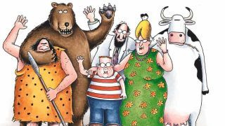 personages uit The Far Side getekend door Gary Larson