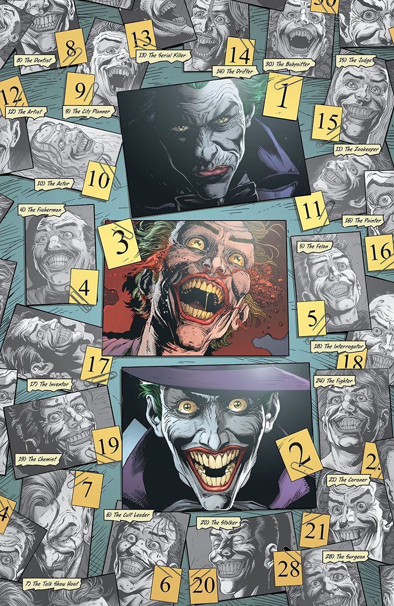 Sida från Batman: Three Jokers