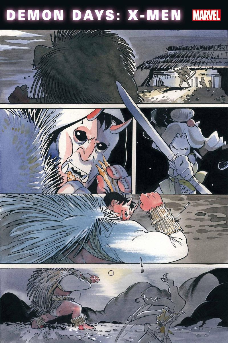 Demon Days: X-Men #1 -sivu, kirjoittanut Peach Momoko